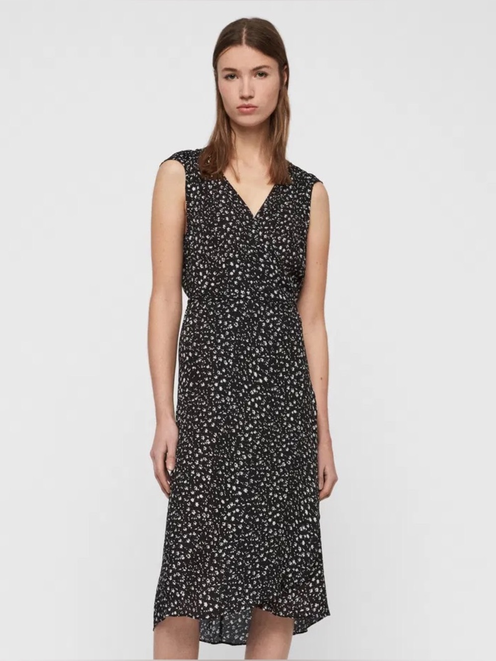 ALLSAINTS Kristie Pippa midi wrap dress